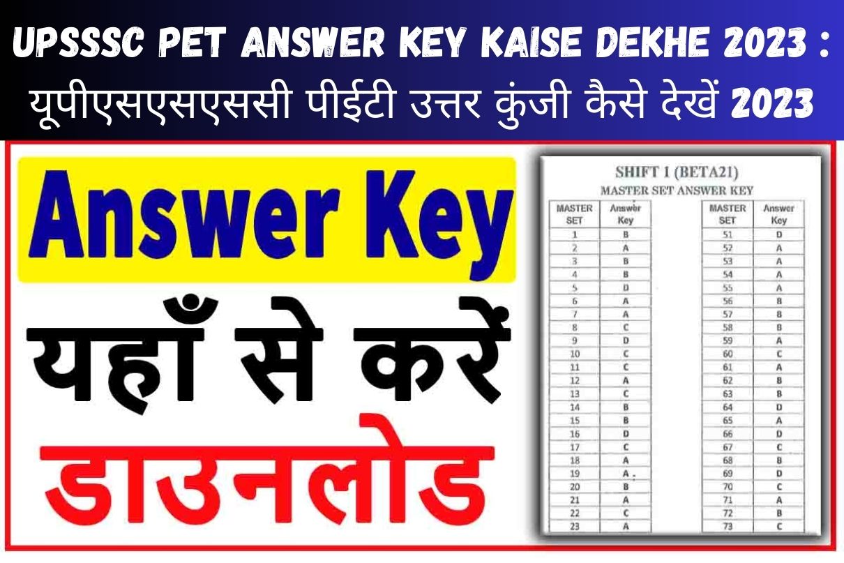 UPSSSC PET Answer Key Kaise Dekhe 2023 : यूपीएसएसएससी पीईटी उत्तर कुंजी कैसे देखें 2023