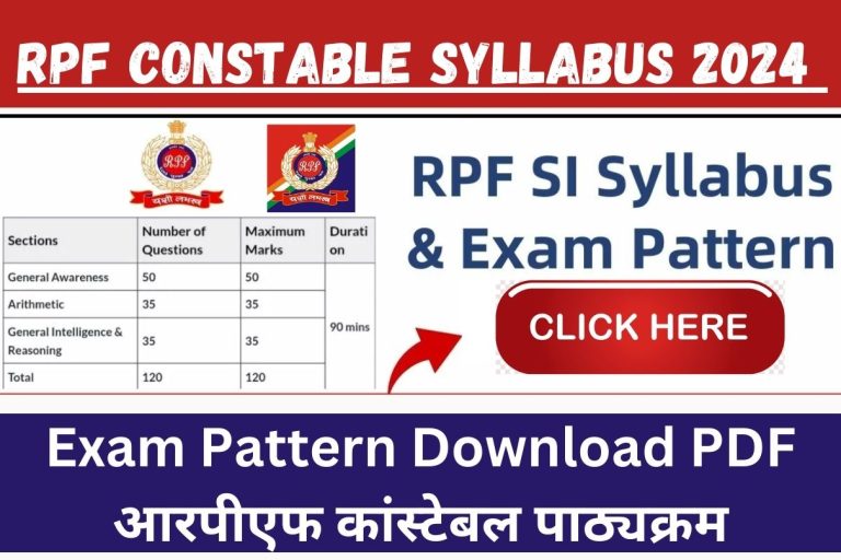 RPF Constable Syllabus 2024 : Exam Pattern Download PDF आरपीएफ ...