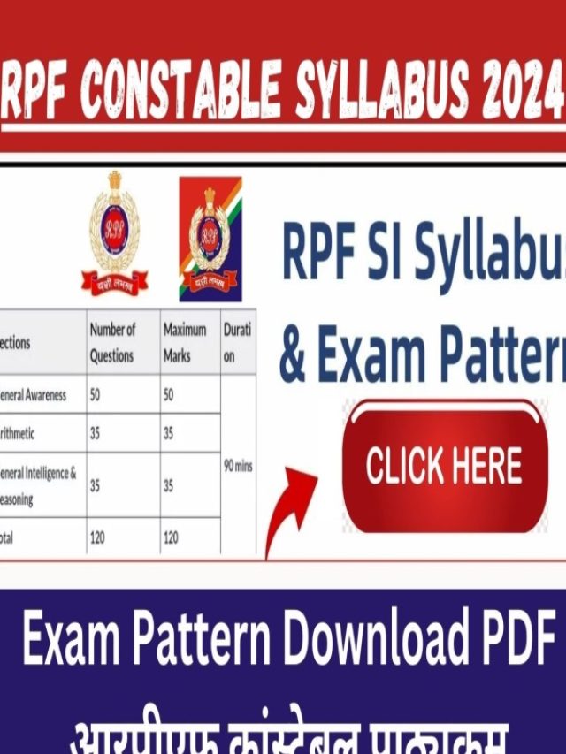 RPF Constable Syllabus 2024 :  आरपीएफ कांस्टेबल पाठ्यक्रम