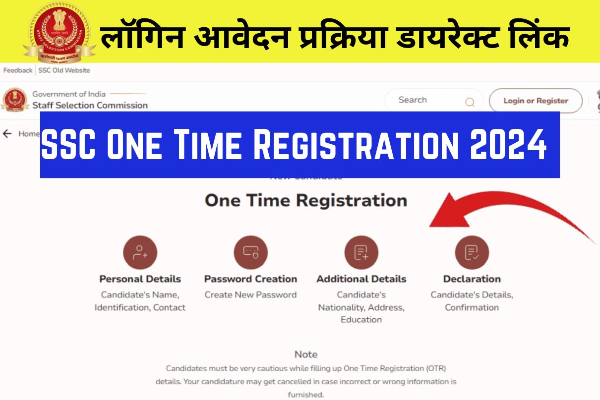 SSC One Time Registration 2024 : लॉगिन आवेदन प्रक्रिया डायरेक्ट लिंक