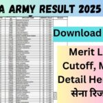 TA Army Result 2025 Download PDF, Merit List, Cutoff, More Detail Here टीए सेना रिजल्ट