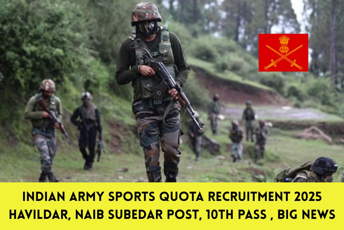 Indian Army Sports Quota Recruitment 2025 Havildar, Naib Subedar Post, 10th Pass , Big News