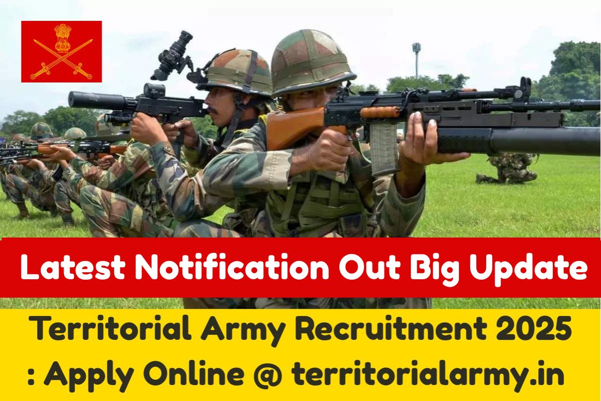 Territorial Army Recruitment 2025 Apply Online @ territorialarmy.in , Latest Notification Out Big Update