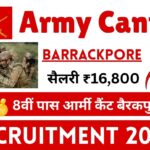 Army Cantt Barrackpore Recruitment 2025 » 8th Pass Candidate Apply, Salary Up to ₹16,800 Big News
