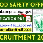 Food Safety Officer Recruitment 2025 »12th Pass Candidate, Notification OUT, Salary, Big Update