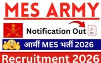 ARMY MES Recruitment 2026 : Notification Out Apply Online, Big Braking News